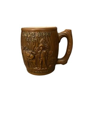 Knotts Berry Farm Vintage Ceramic Mug 3D Raised Cowboy Donkey Collectible